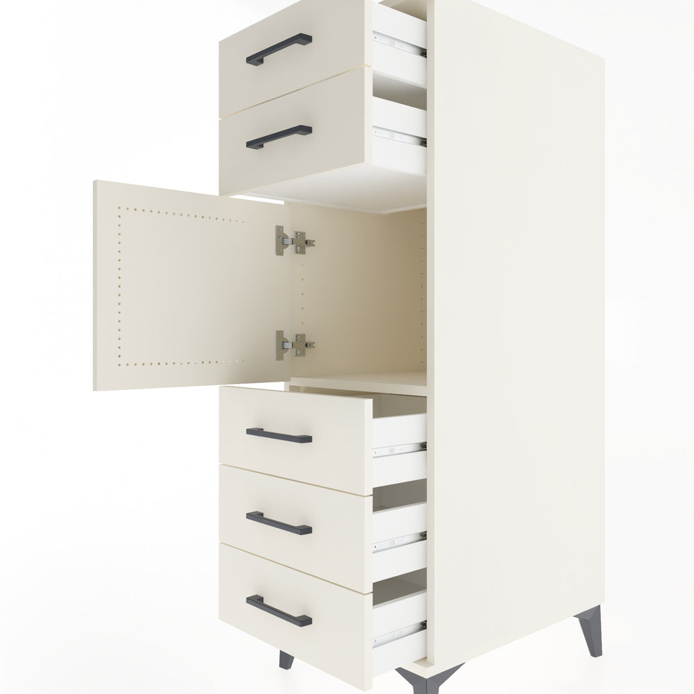 Woodntry Modular Cabinet Moonstone 44x59x122 cm with Doors and Drawers KC64-1