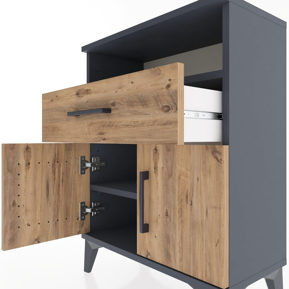 Woodntry Modular Nightstand Anthracite 60x30x68 cm Functional F14-2