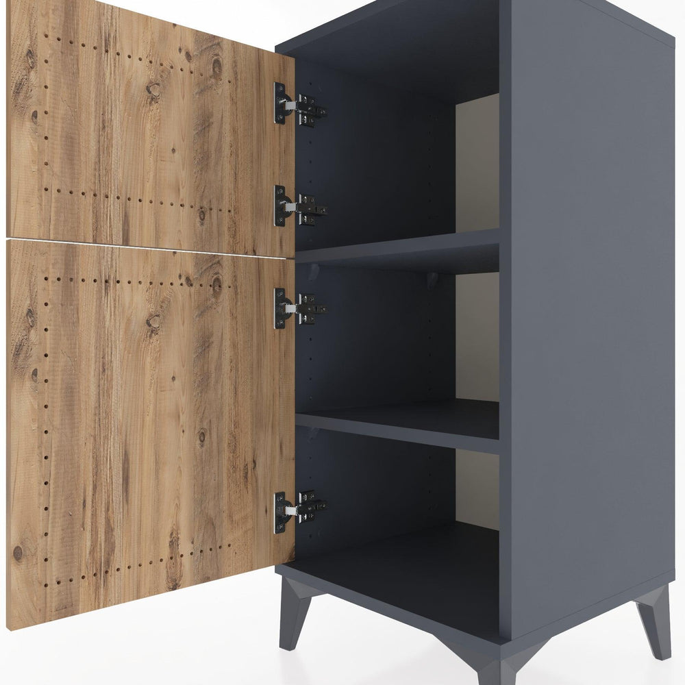 Woodntry Modular Nightstand Anthracite 44x44x84 cm Lidded K36-2