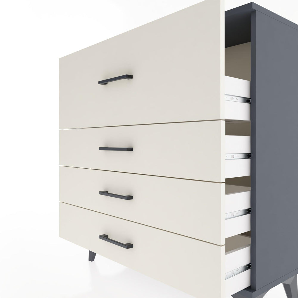 Woodntry Modüler Şifonyer Antrasit 88x30x84 cm Çekmeceli C14-2