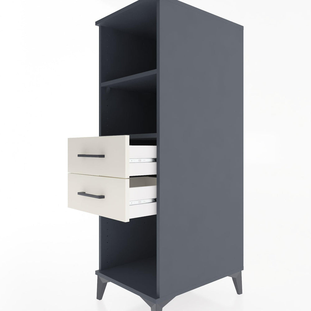 Woodntry Modular Cabinet Anthracite 44x30x122 cm with Drawers and Shelves CR114-2