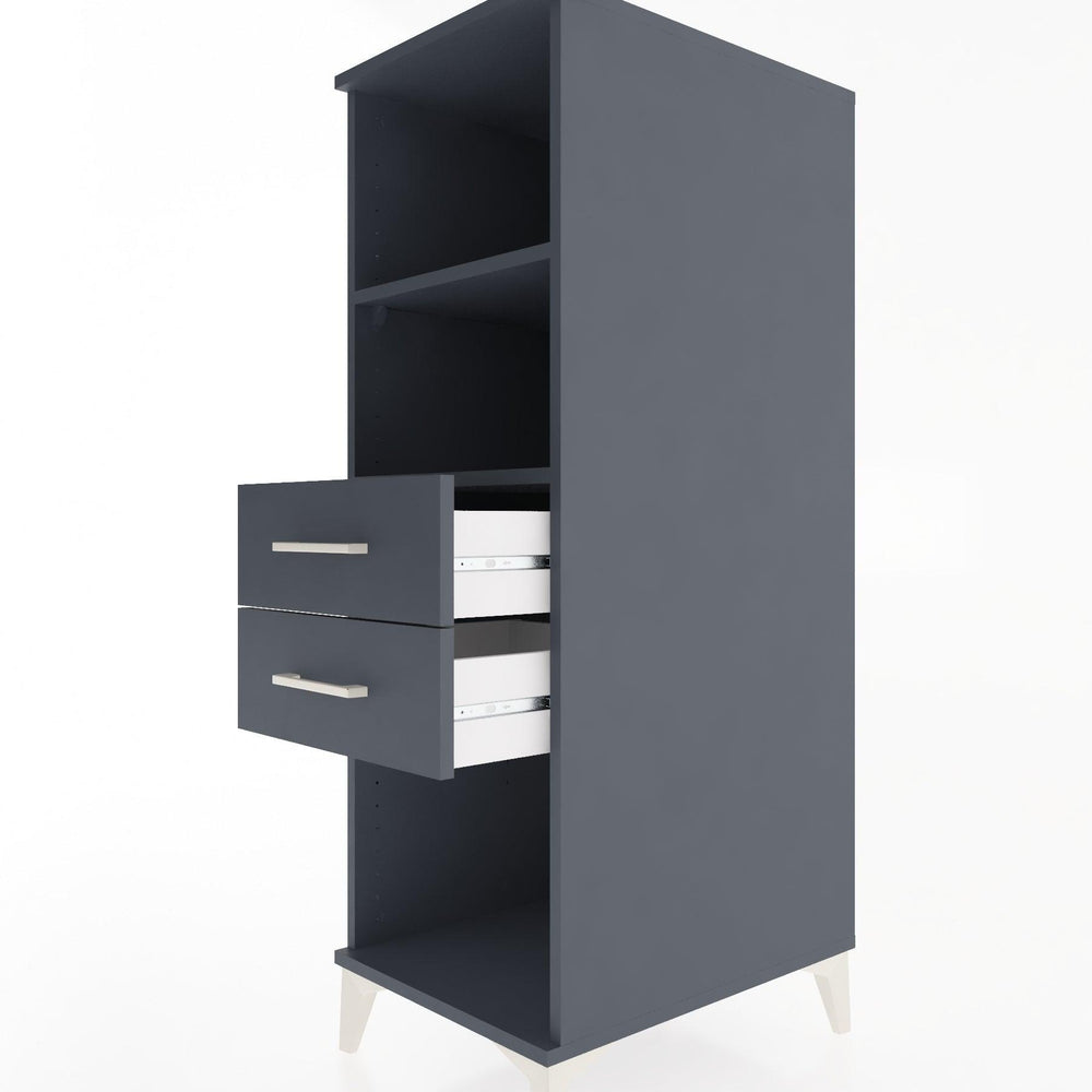 Woodntry Modular Cabinet Anthracite 44x30x122 cm with Drawers and Shelves CR114-2