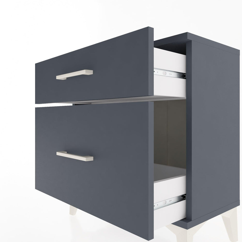 Woodntry Modular Nightstand Anthracite 60x30x52 cm with Drawer and Shelf CR14-2