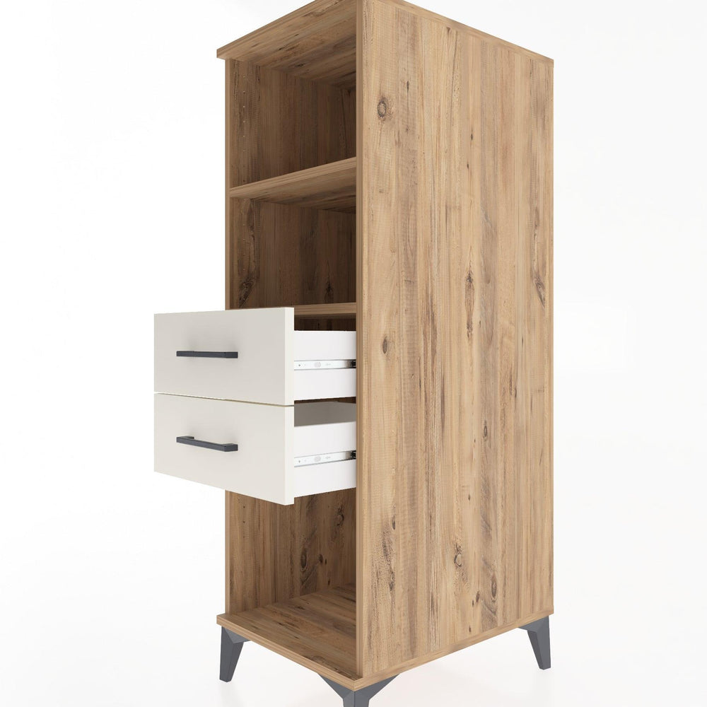 Woodntry Modüler Dolap Çam 44x30x122 cm Çekmeceli ve Raflı CR114-3