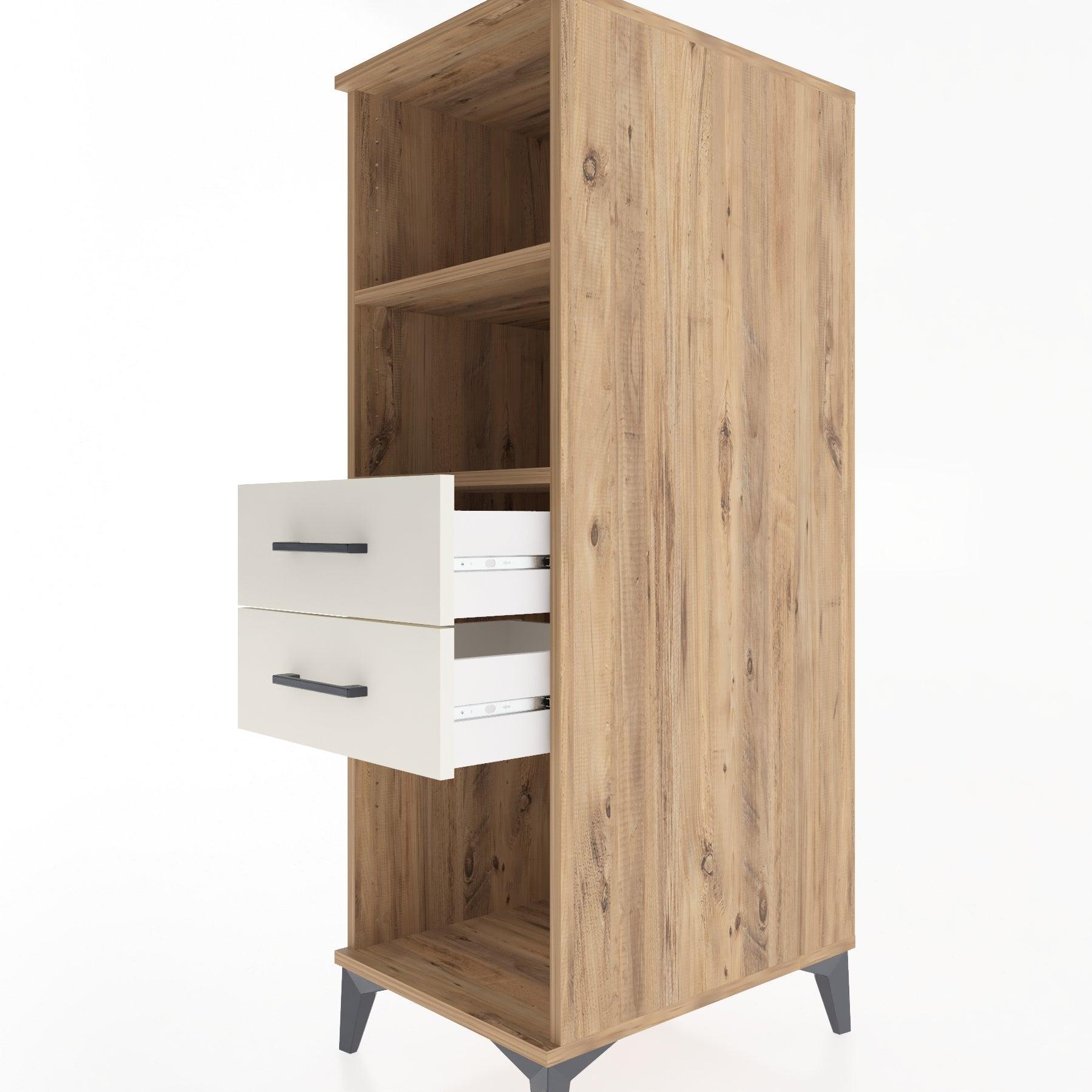 Woodntry Modular Cabinet Pine 44x59x122 cm with Drawers and Shelves CR114-3