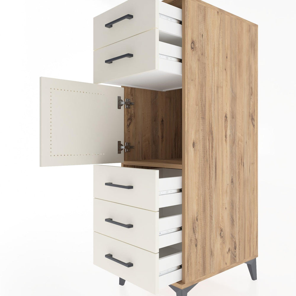 Woodntry Modular Cabinet Pine 44x30x122 cm with Doors and Drawers KC64-3