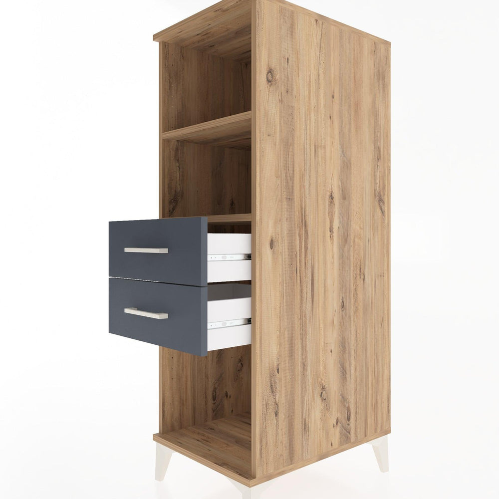 Woodntry Modular Cabinet Pine 44x59x122 cm with Drawers and Shelves CR114-3