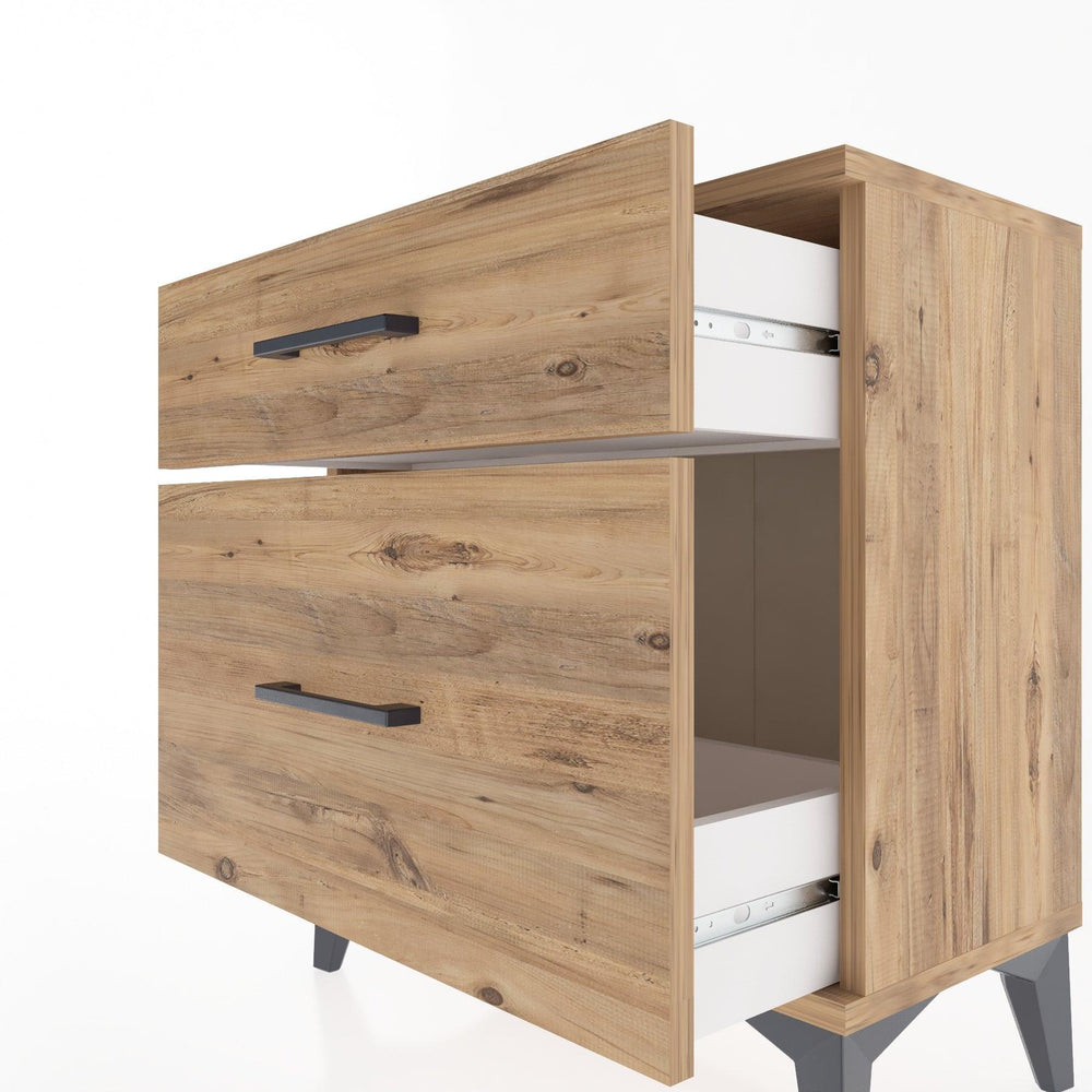 Woodntry Modular Nightstand Pine 60x30x52 cm with Drawers and Shelves CR14-3