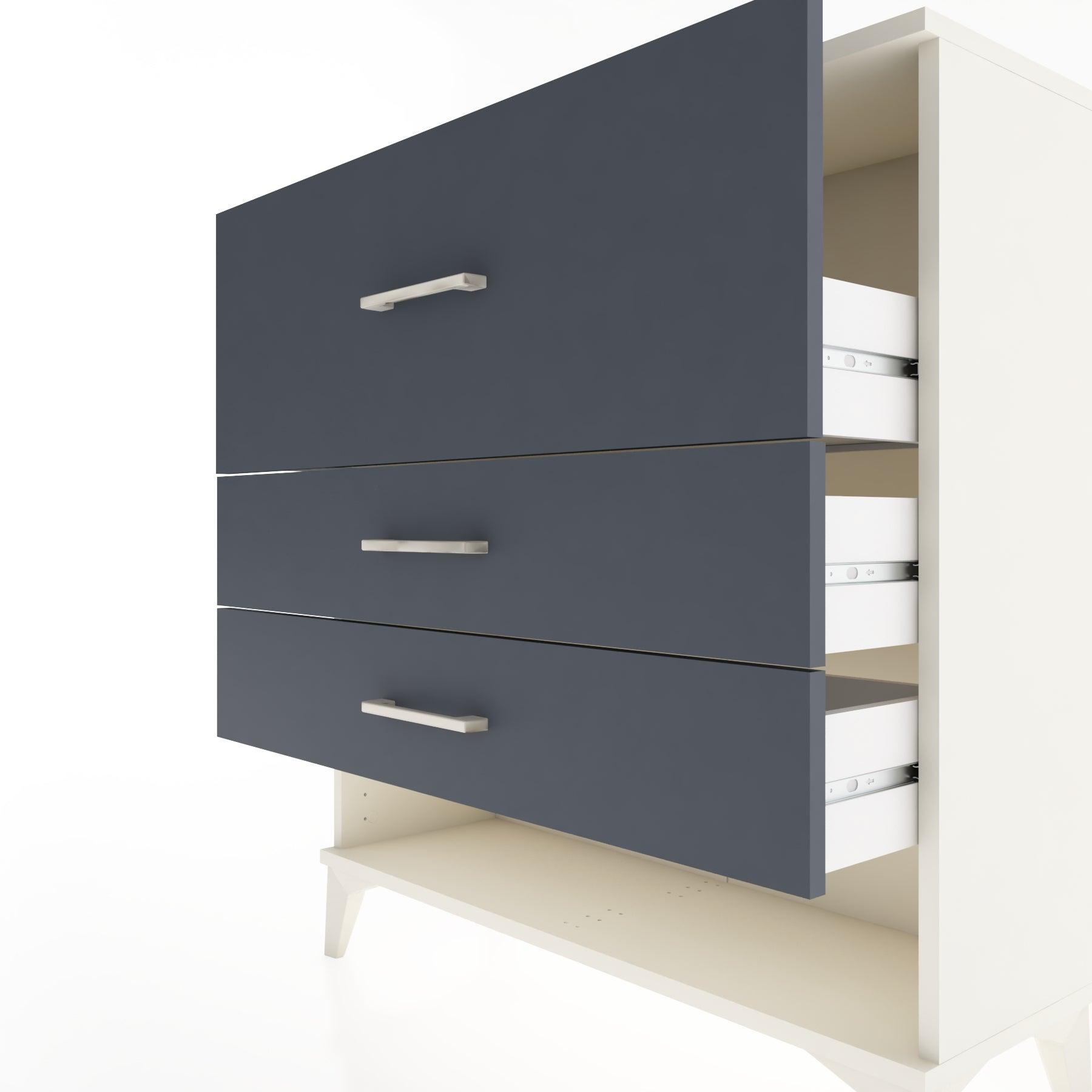 Woodntry Modular Dresser Moonstone 88x30x84 cm with Drawers and Shelves CR15-1