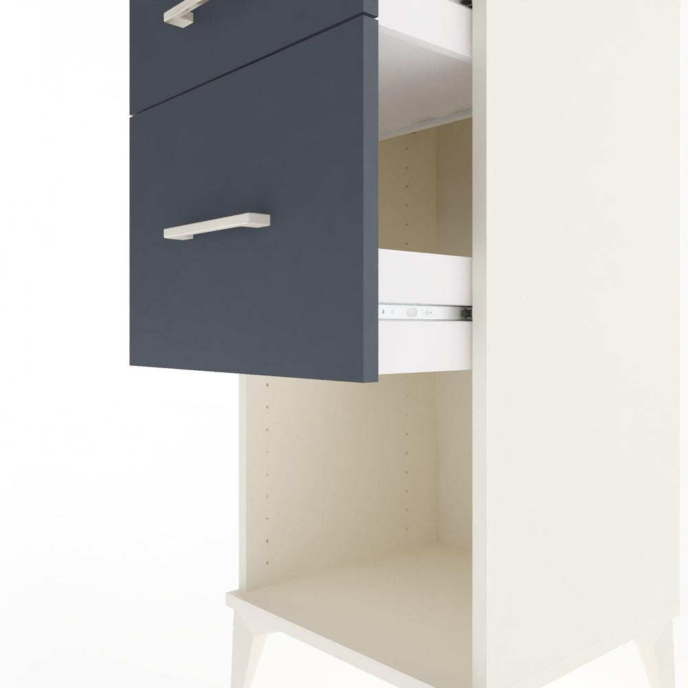 Woodntry Modular Nightstand Moonstone 44x44x84 cm with Drawer and Shelf CR15-1