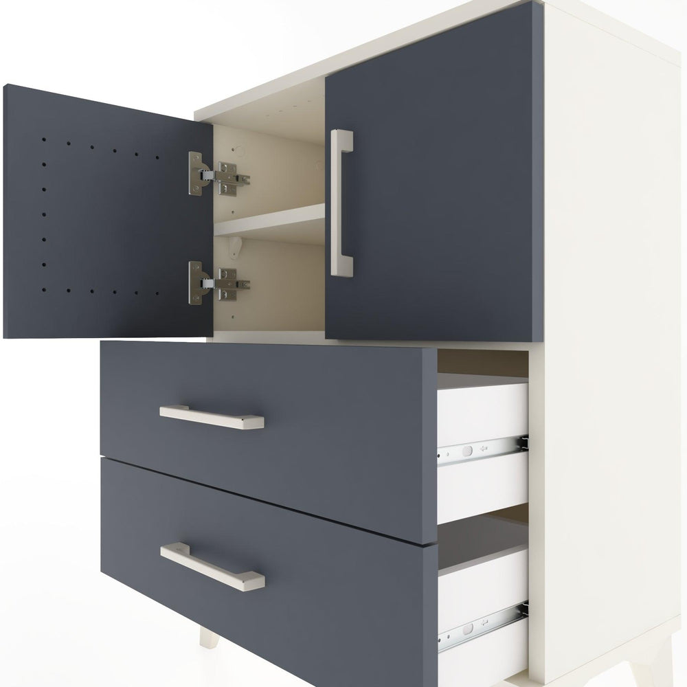 Woodntry Modular Nightstand Moonstone 60x30x68 cm with Cover and Drawer KC15-1