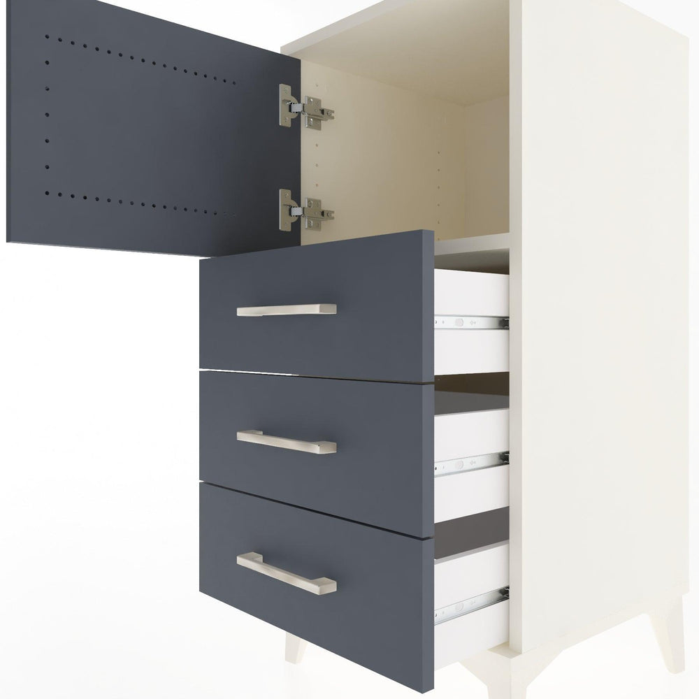 Woodntry Modular Nightstand Moonstone 44x44x84 cm with Cover and Drawer KC37-1