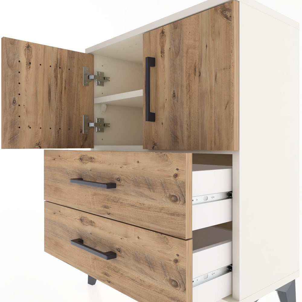 Woodntry Modular Nightstand Moonstone 60x30x68 cm with Cover and Drawer KC15-1