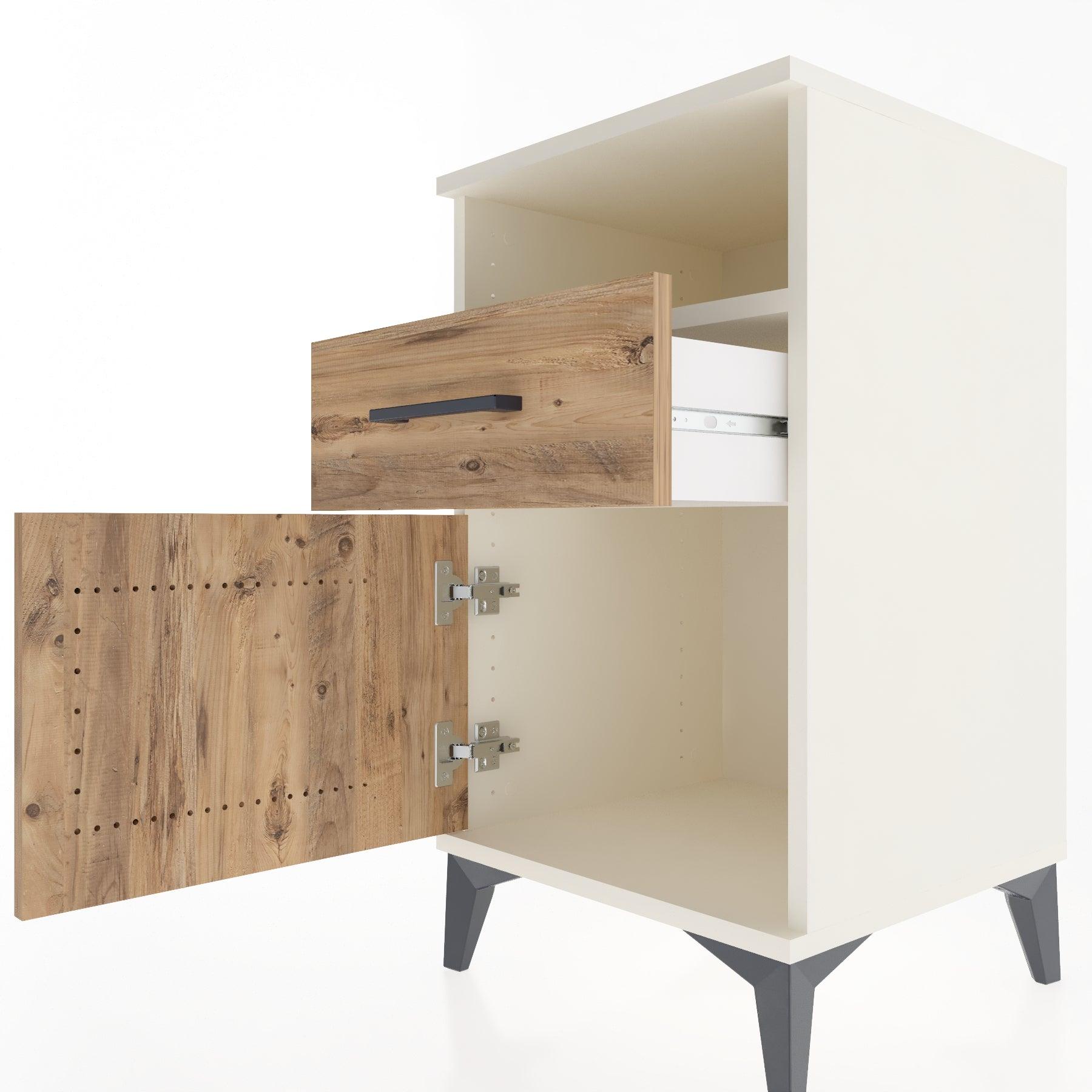 Woodntry Modular Nightstand Moonstone 44x44x68 cm Functional F15-1