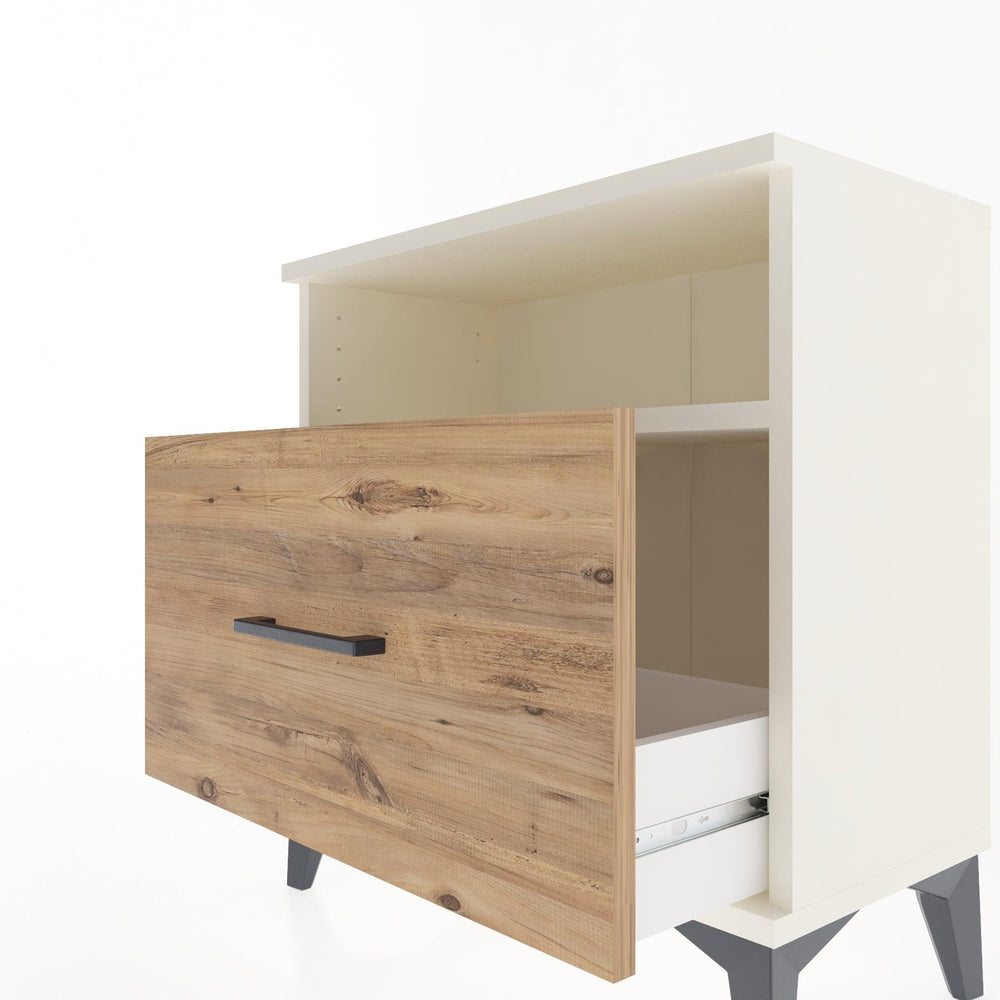 Woodntry Modüler Komodin Aytaşı 60x30x52 cm Çekmeceli ve Raflı CR15-1