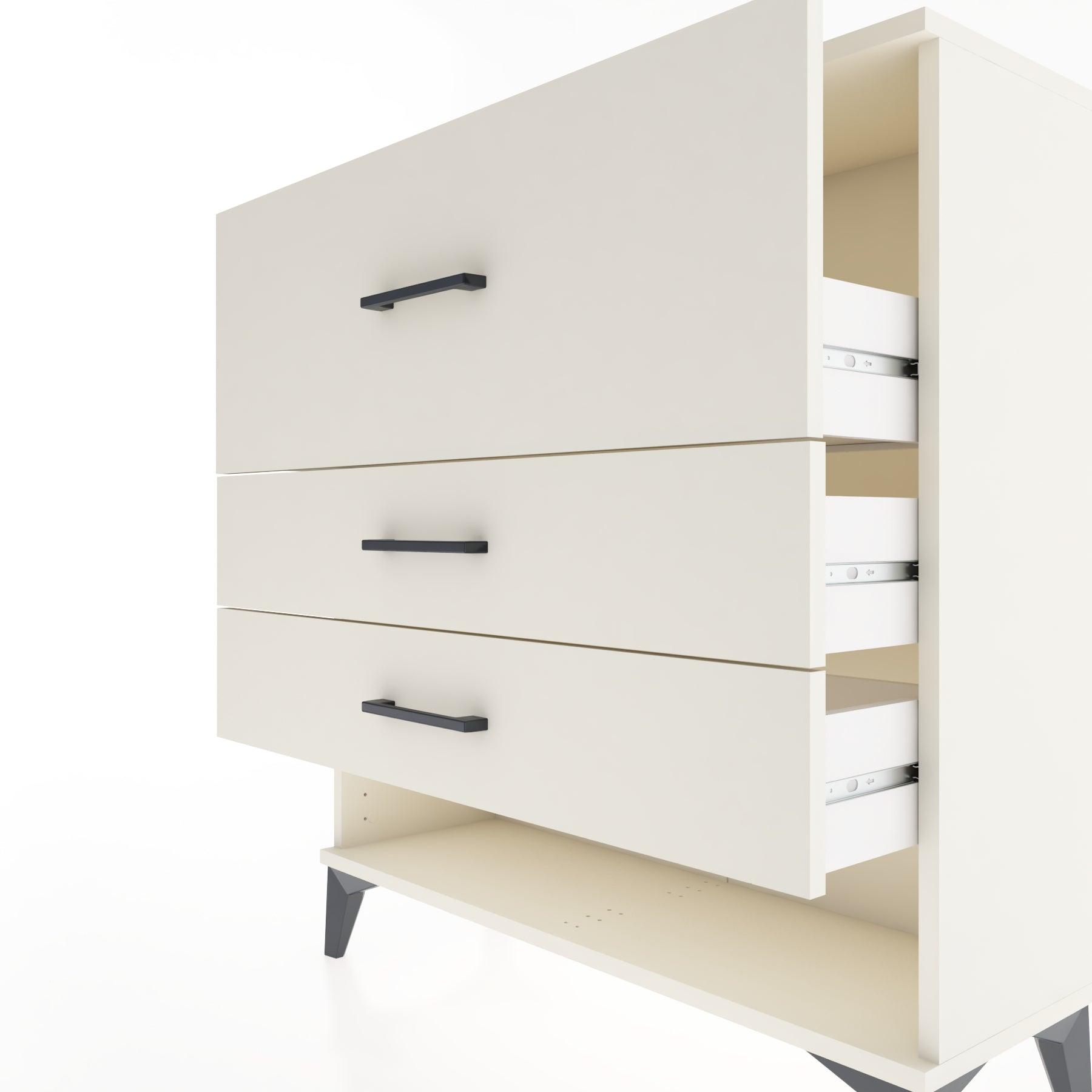 Woodntry Modular Dresser Moonstone 88x30x84 cm with Drawers and Shelves CR15-1