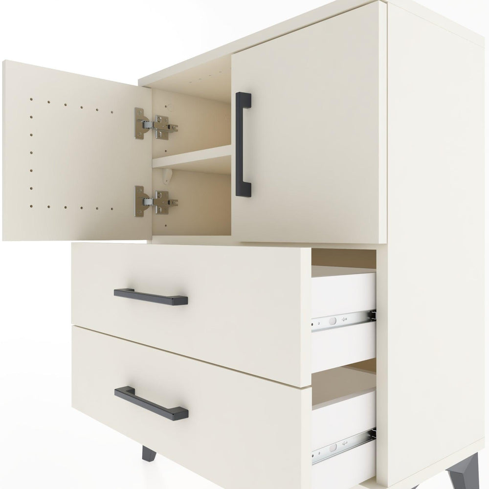 Woodntry Modular Nightstand Moonstone 60x30x68 cm with Cover and Drawer KC15-1