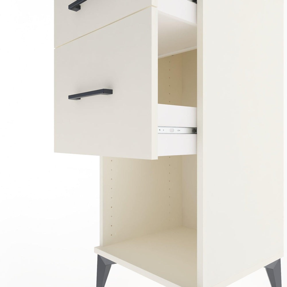 Woodntry Modular Nightstand Moonstone 44x44x84 cm with Drawer and Shelf CR15-1