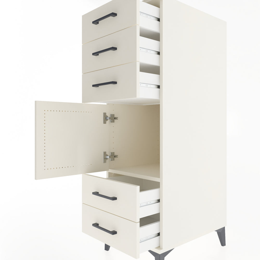 Woodntry Modular Cabinet Moonstone 44x59x122 cm with Doors and Drawers KC65-1