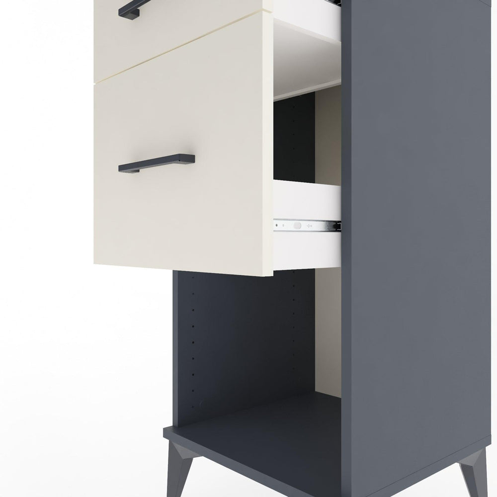 Woodntry Modular Nightstand Anthracite 44x44x84 cm with Drawers and Shelves CR15-2