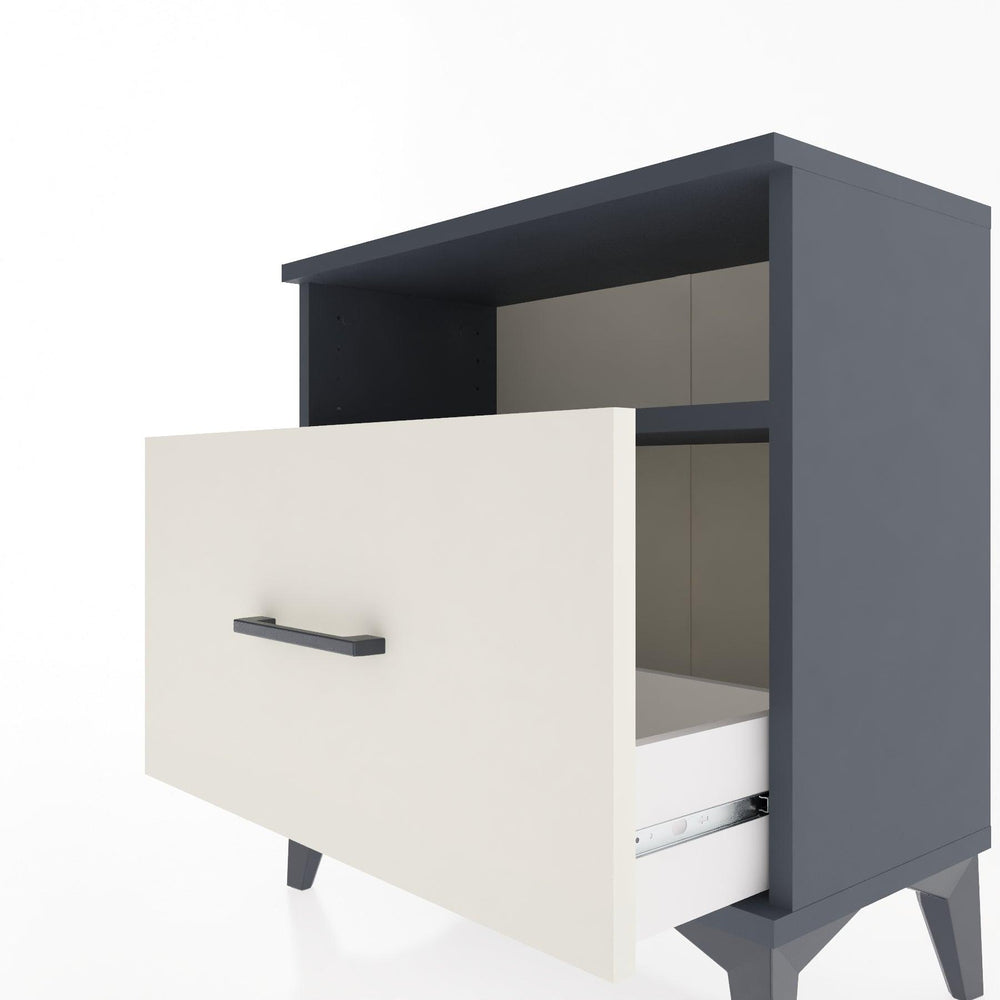 Woodntry Modüler Komodin Antrasit 60x30x52 cm Çekmeceli ve Raflı CR15-2