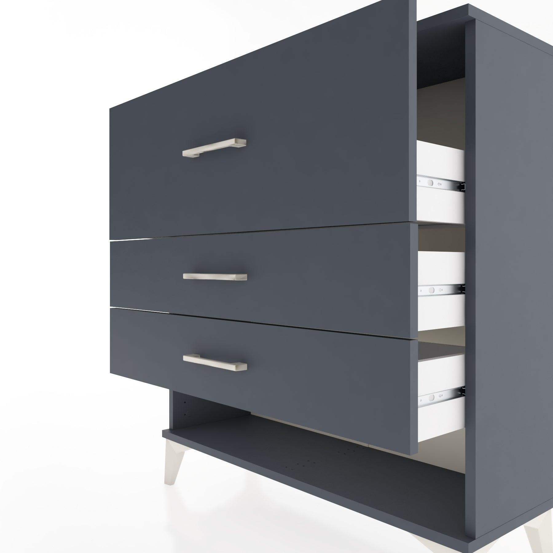 Woodntry Modular Dresser Anthracite 88x30x84 cm with Drawers and Shelves CR15-2