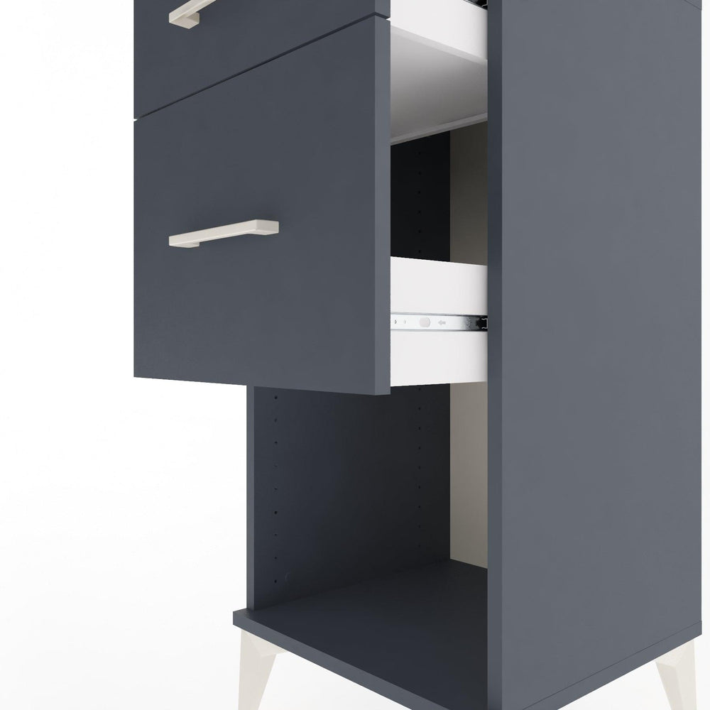 Woodntry Modular Nightstand Anthracite 44x44x84 cm with Drawers and Shelves CR15-2
