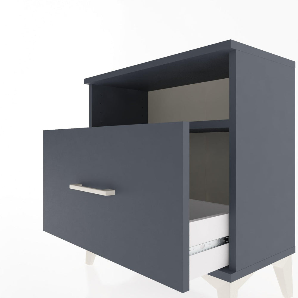 Woodntry Modüler Komodin Antrasit 60x30x52 cm Çekmeceli ve Raflı CR15-2