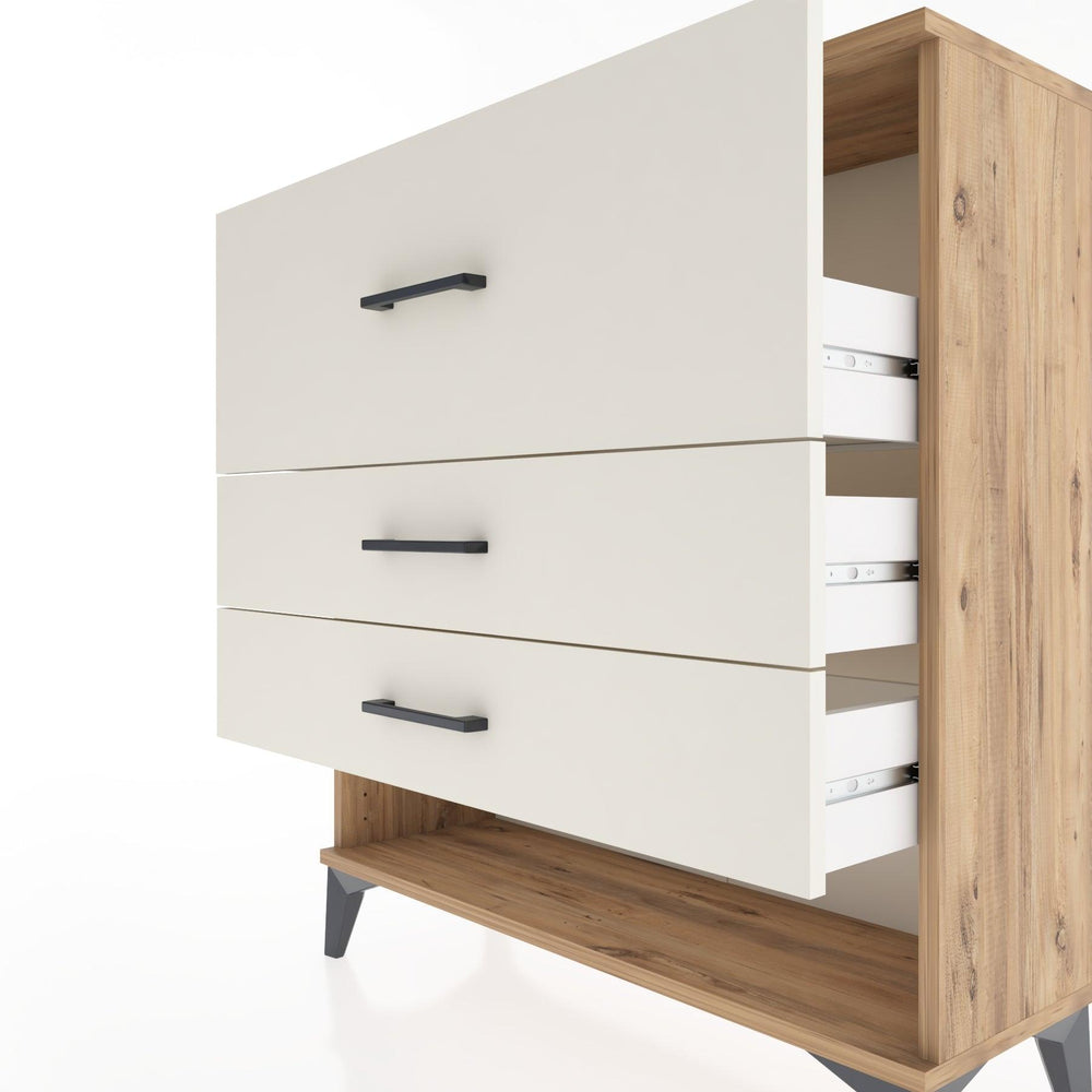 Woodntry Modular Dresser Pine 88x30x84 cm with Drawers and Shelves CR15-3