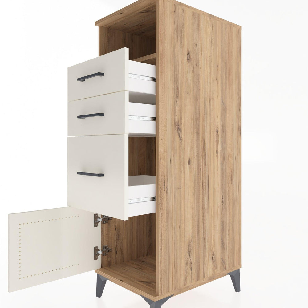 Woodntry Modüler Dolap Çam 44x30x122 cm Fonksiyonel F115-3