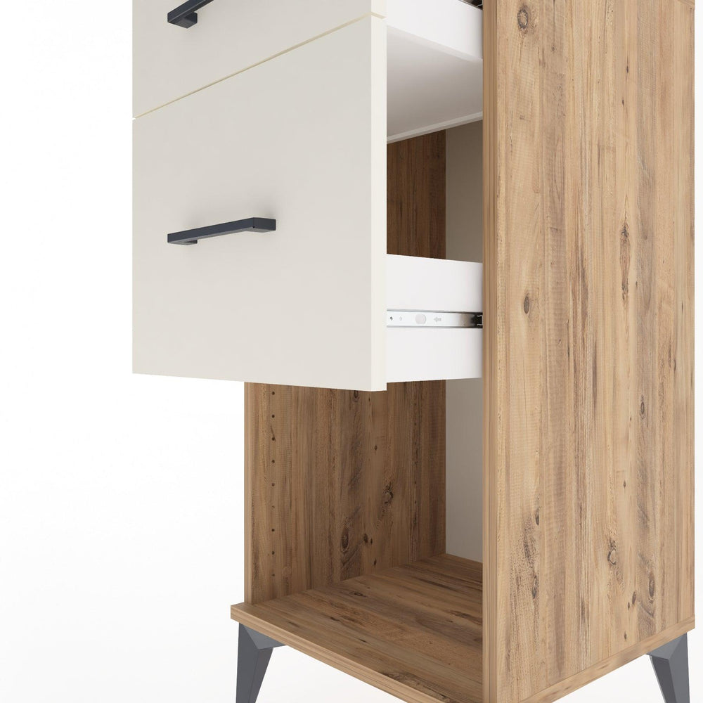 Woodntry Modular Nightstand Pine 44x44x84 cm with Drawers and Shelves CR15-3