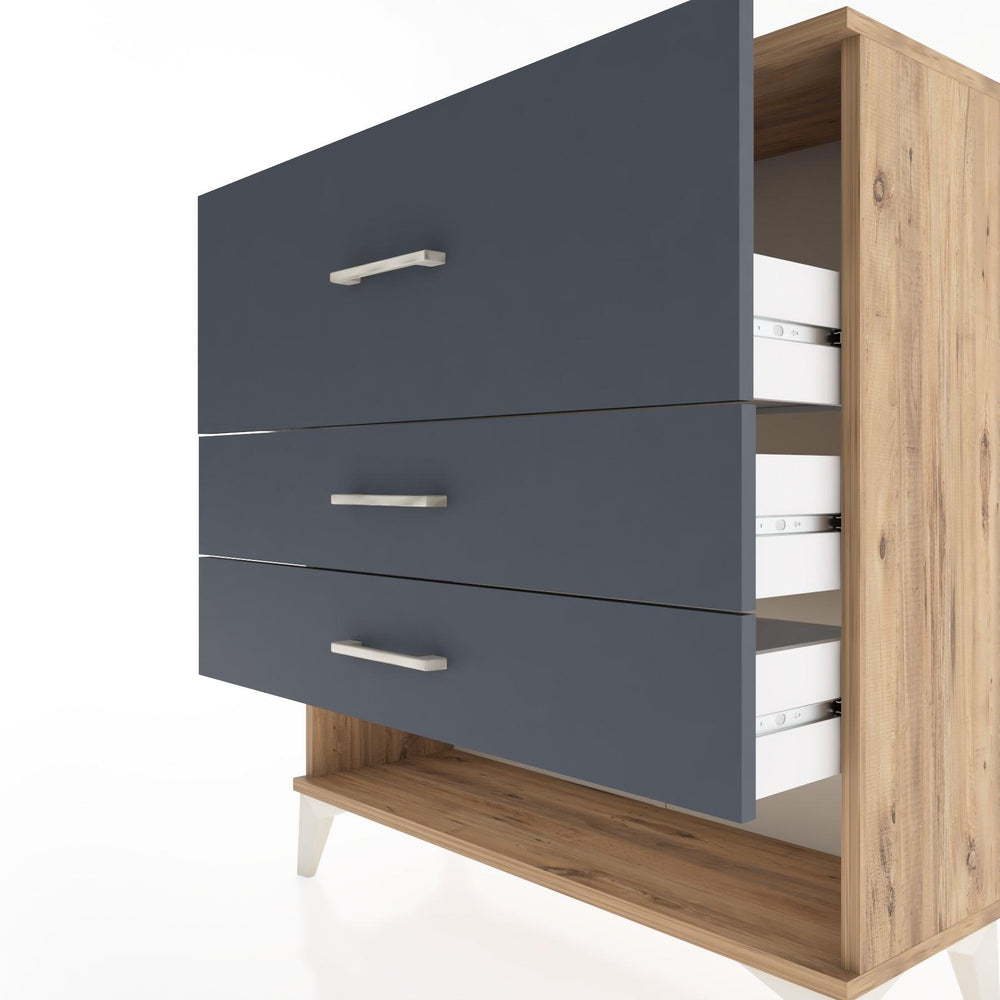 Woodntry Modular Dresser Pine 88x30x84 cm with Drawers and Shelves CR15-3