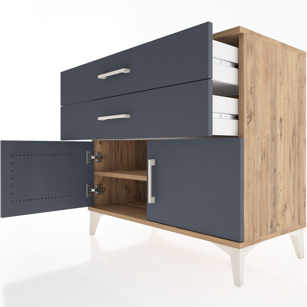 Woodntry Modüler Şifonyer Çam 88x44x68 cm Kapaklı ve Çekmeceli KC15-3