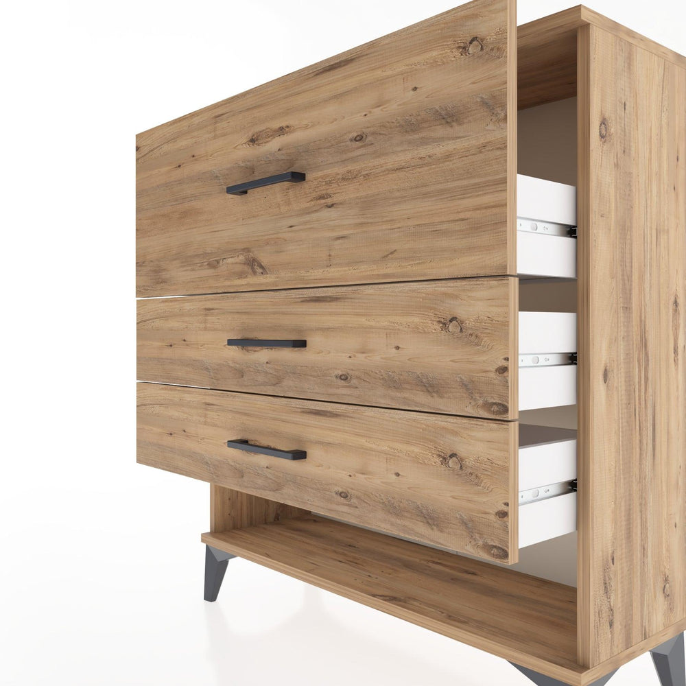 Woodntry Modular Dresser Pine 88x30x84 cm with Drawers and Shelves CR15-3