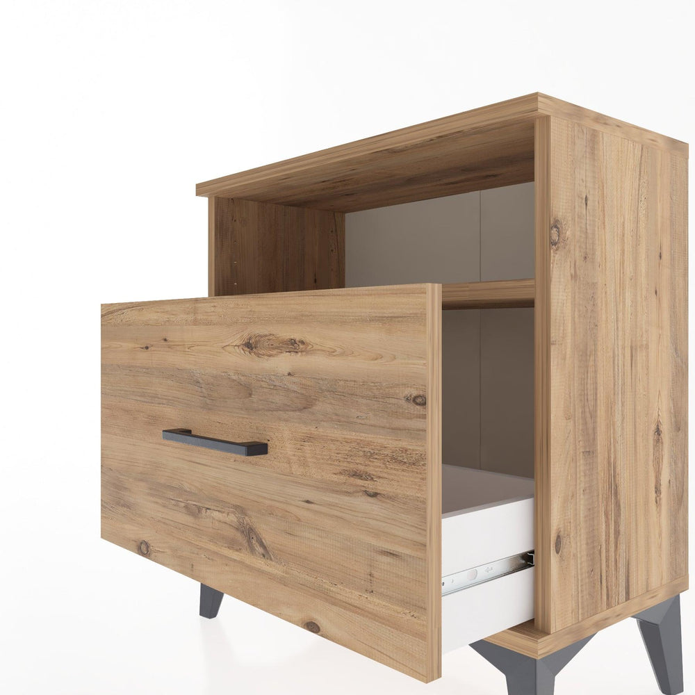 Woodntry Modular Nightstand Pine 60x30x52 cm with Drawers and Shelves CR15-3