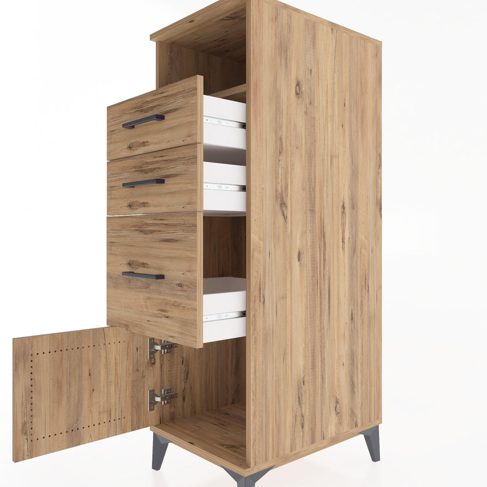 Woodntry Modüler Dolap Çam 44x30x122 cm Fonksiyonel F115-3