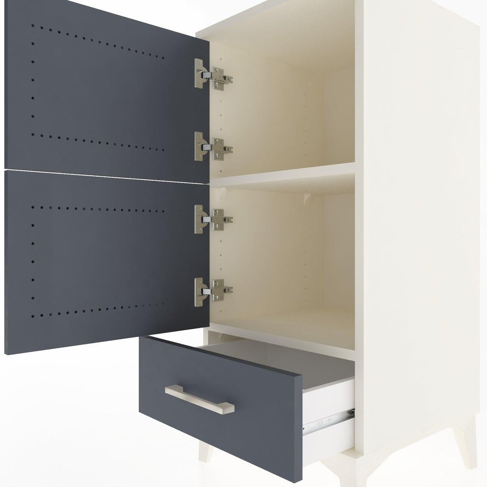 Woodntry Modular Nightstand Moonstone 44x44x84 cm with Cover and Drawer KC38-1