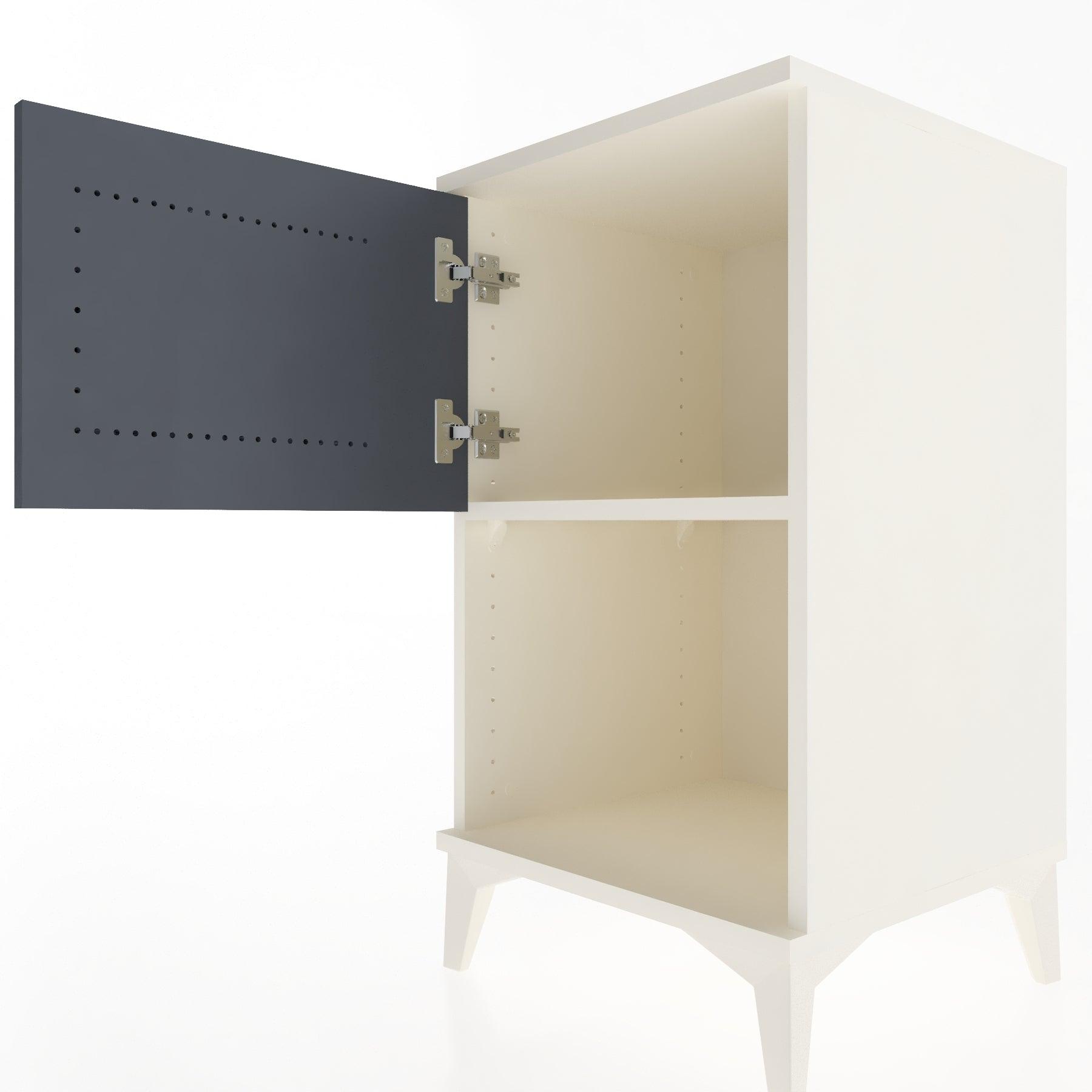 Woodntry Modular Nightstand Moonstone 44x44x68 cm with Cover and Shelf KR16-1