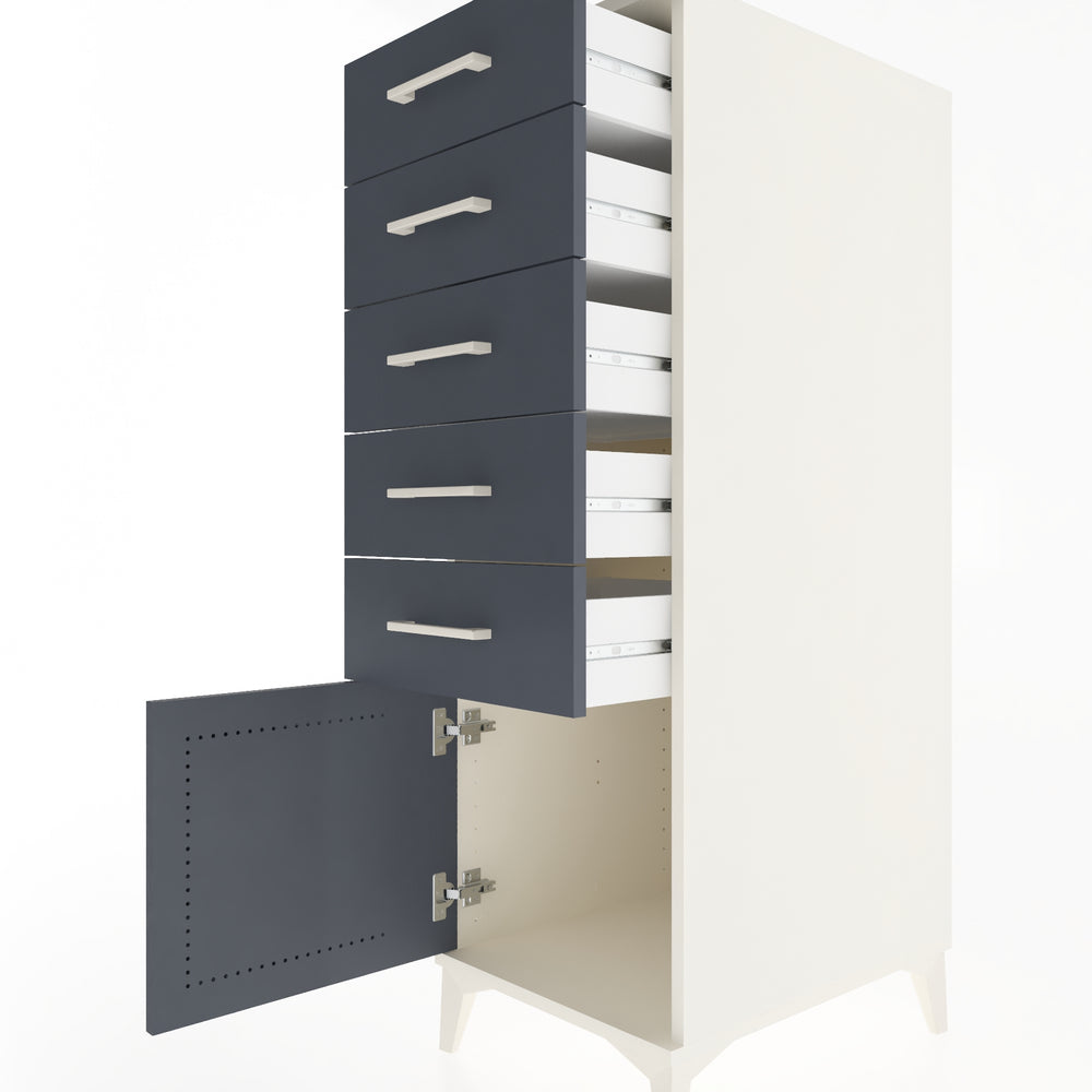 Woodntry Modular Cabinet Moonstone 44x59x122 cm with Doors and Drawers KC66-1