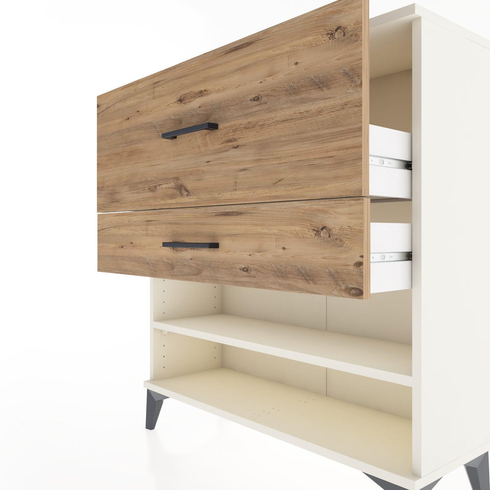 Woodntry Modular Dresser Moonstone 88x30x84 cm with Drawers and Shelves CR16-1