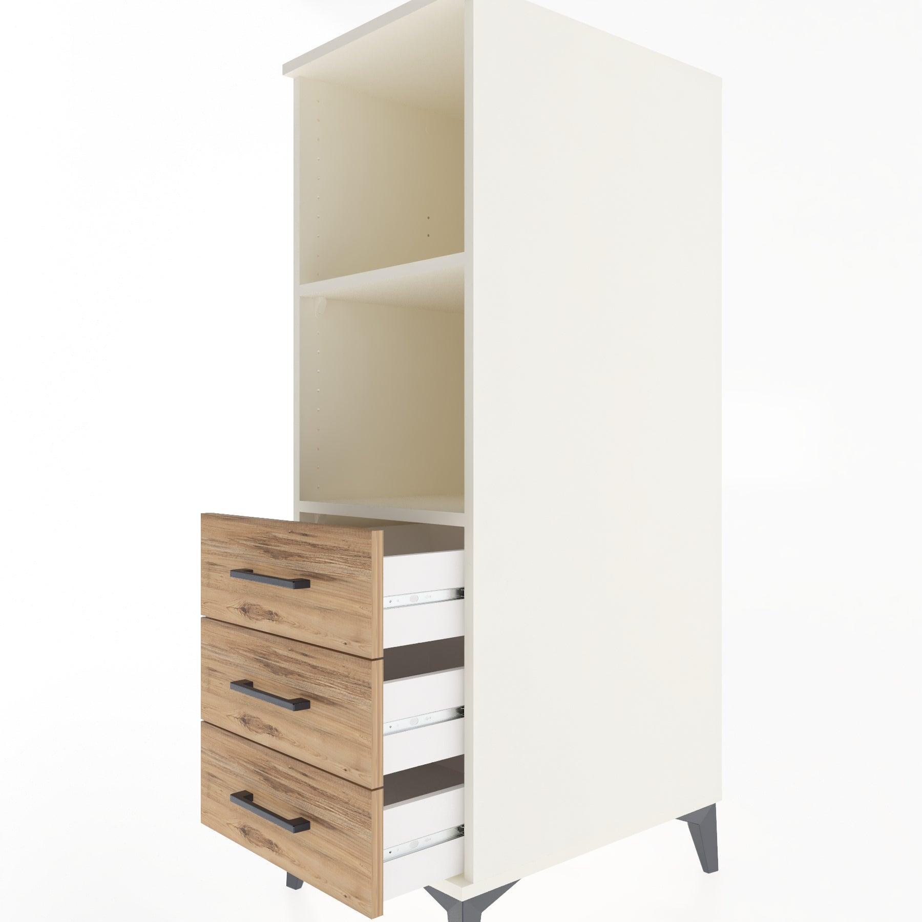 Woodntry Modular Cabinet Moonstone 44x59x122 cm with Drawers and Shelves CR116-1