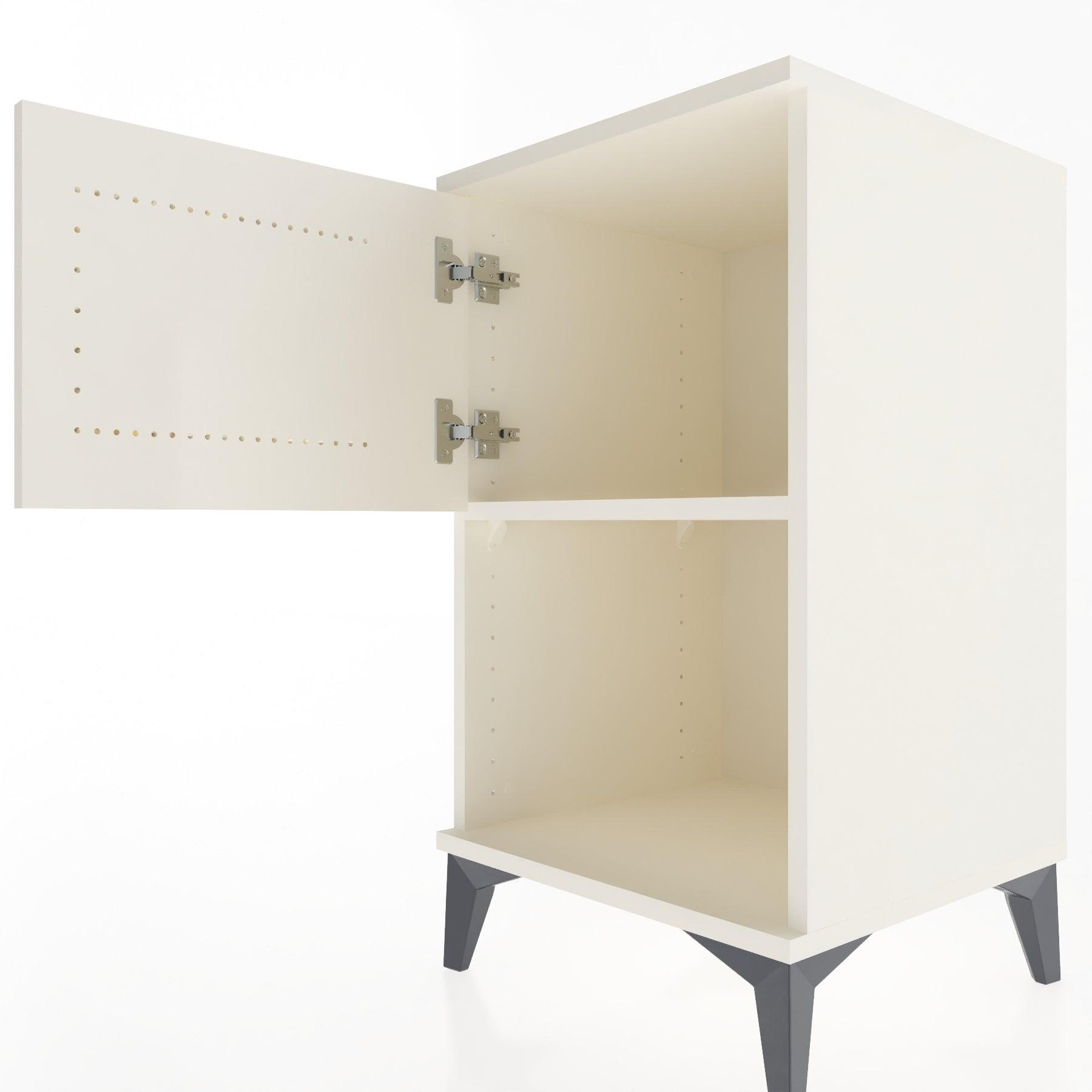 Woodntry Modular Nightstand Moonstone 44x44x68 cm with Cover and Shelf KR16-1