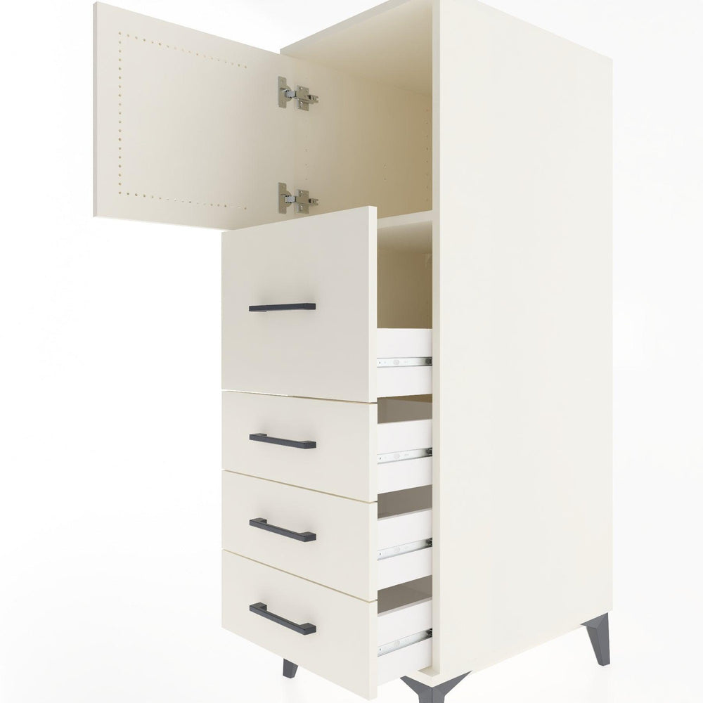 Woodntry Modüler Dolap Aytaşı 44x59x122 cm Kapaklı ve Çekmeceli KC16-1