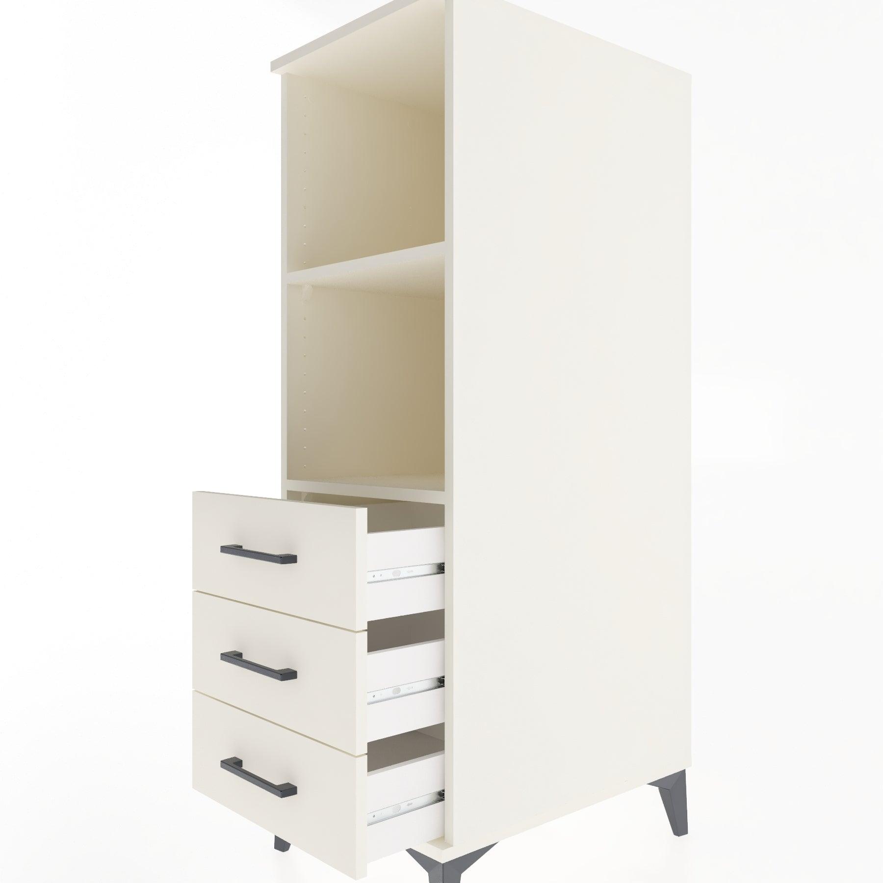Woodntry Modular Cabinet Moonstone 44x59x122 cm with Drawers and Shelves CR116-1