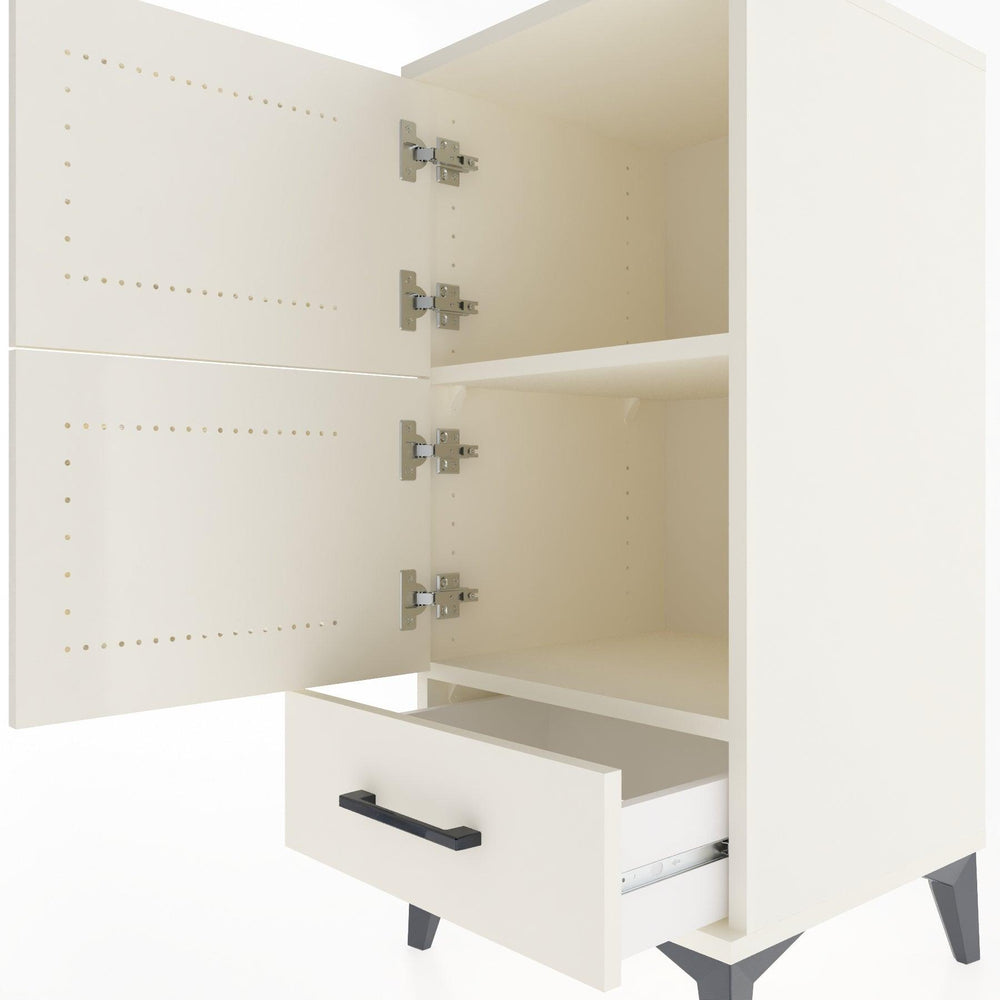 Woodntry Modular Nightstand Moonstone 44x44x84 cm with Cover and Drawer KC38-1