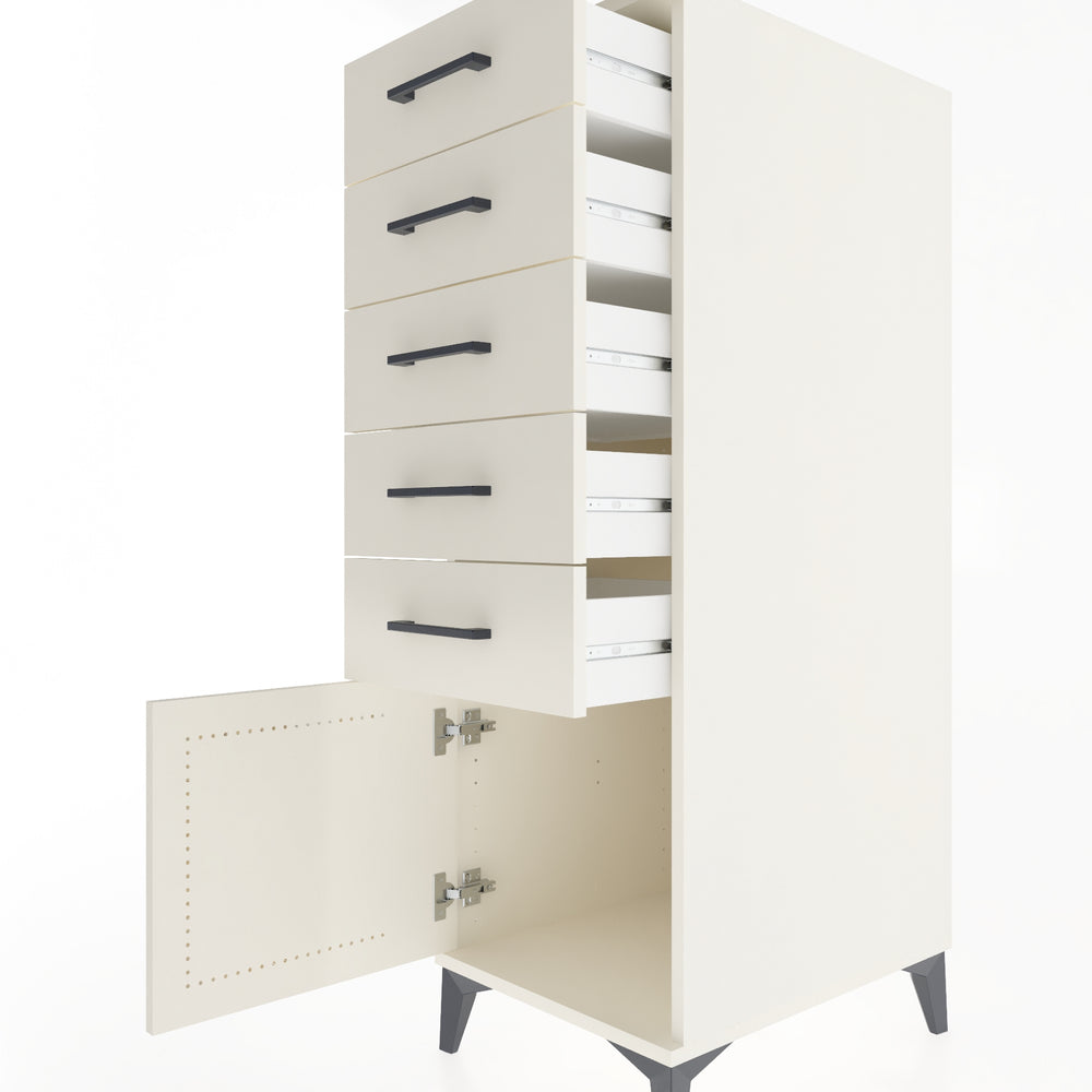 Woodntry Modular Cabinet Moonstone 44x59x122 cm with Doors and Drawers KC66-1