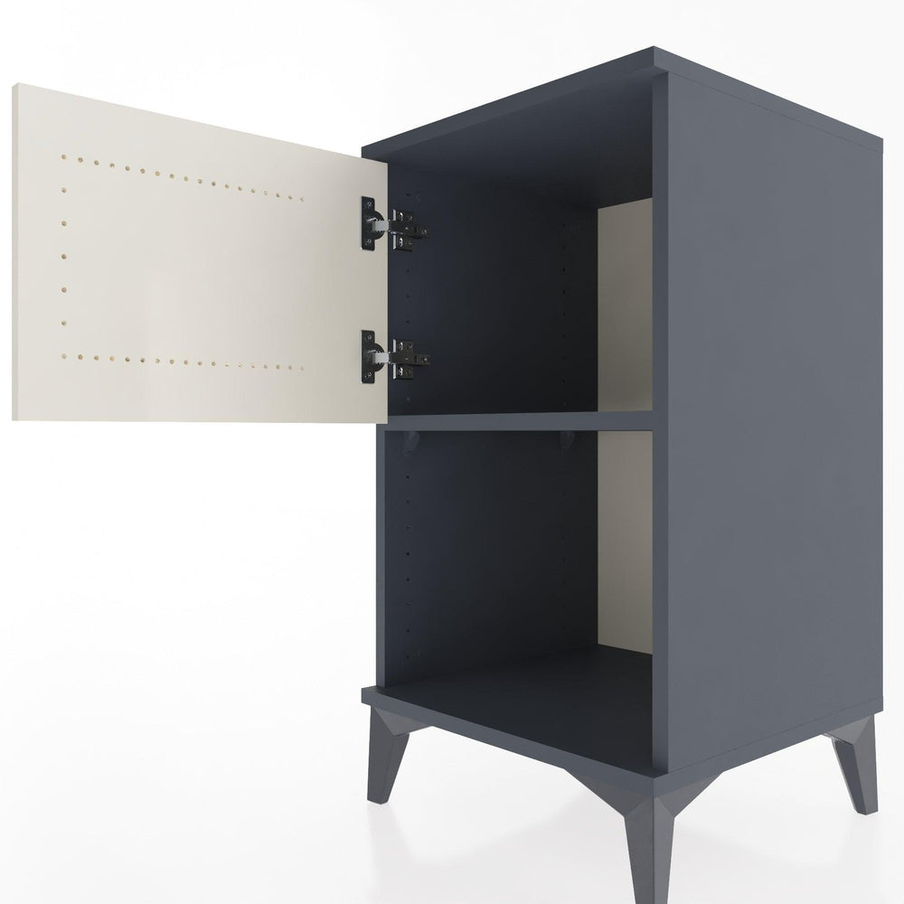 Woodntry Modular Nightstand Anthracite 44x44x68 cm with Cover and Shelf KR16-2