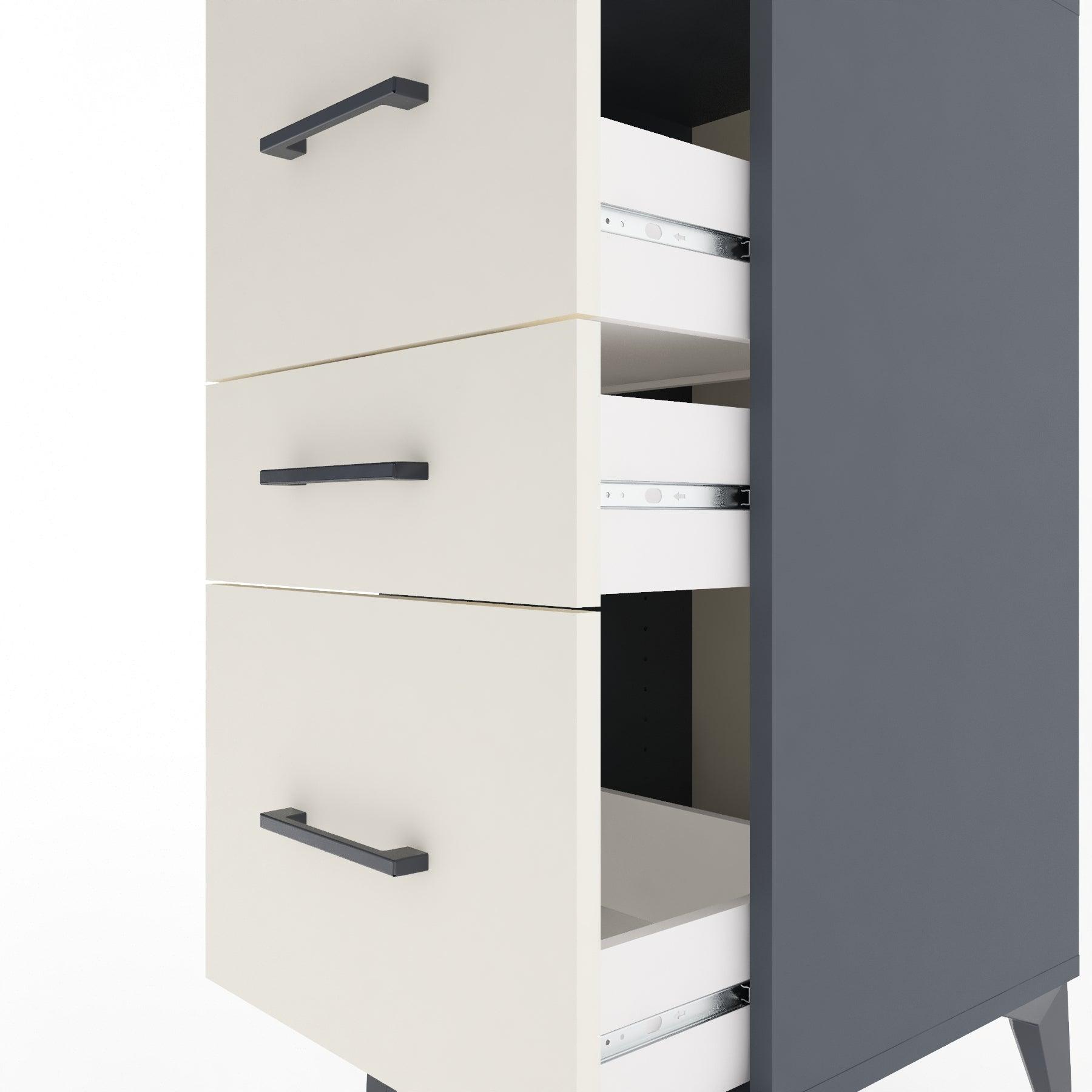 Woodntry Modular Nightstand Anthracite 44x44x84 cm Drawer C16-2