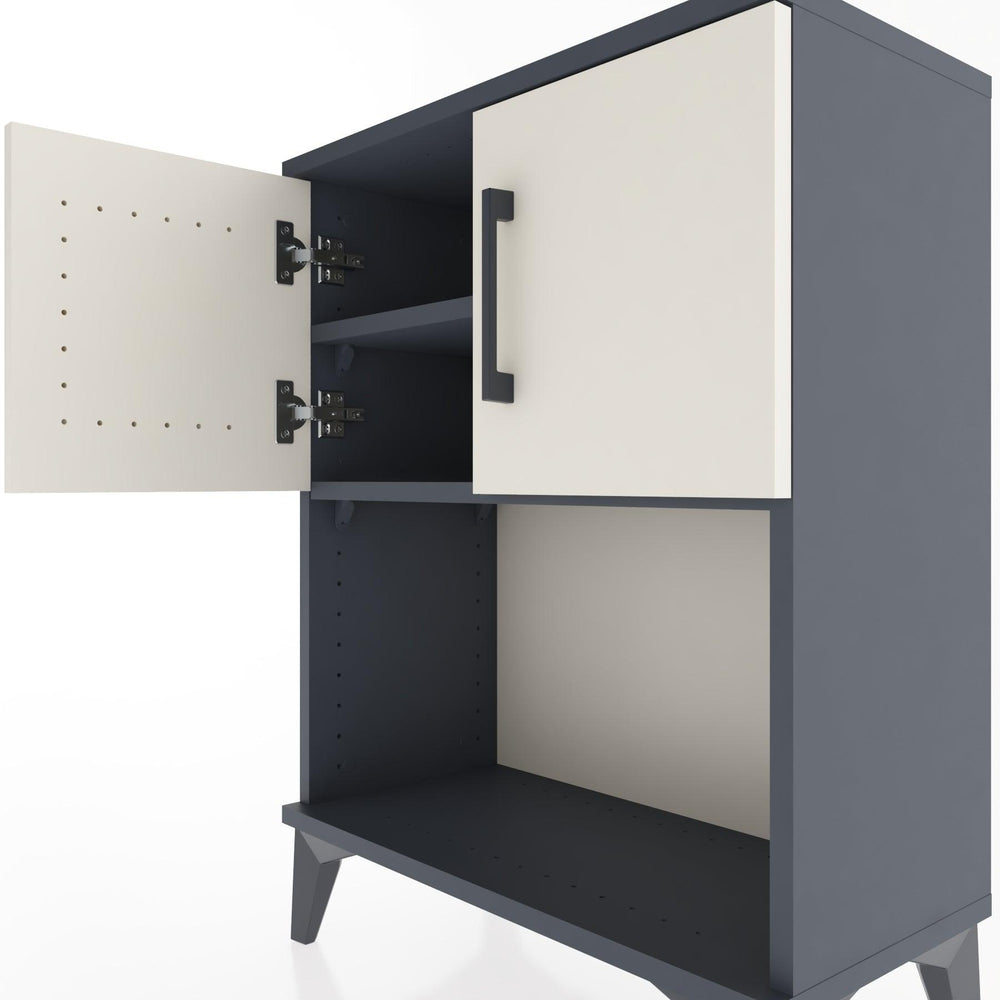 Woodntry Modüler Komodin Antrasit 60x30x68 cm Kapaklı ve Raflı KR16-2