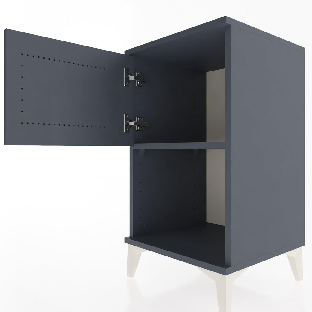 Woodntry Modular Nightstand Anthracite 44x44x68 cm with Cover and Shelf KR16-2
